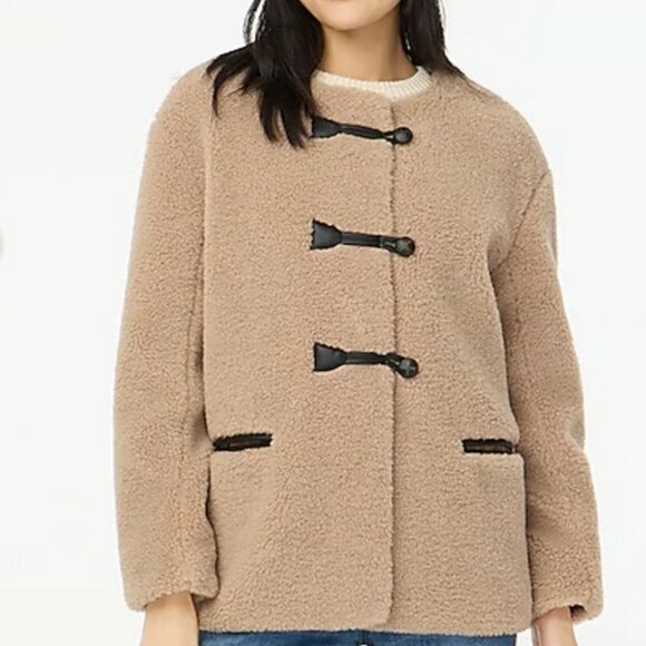 J. Crew Teddy Sherpa Toggle Jacket Small New